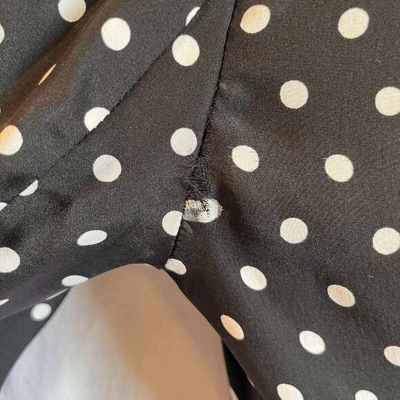 White House Black Market Silk Jacket Blazer Size 6 Polka Dot Long Sleeves - Picture 5 of 6